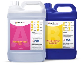 Präzisions-Gießharz-Kit Kristallklar Geruchlos Blasenfrei Schnell Aushärtend Selbstnivellierend VOC-frei Verhältnis 1:1 Hochglanz 10KG Resin Art®