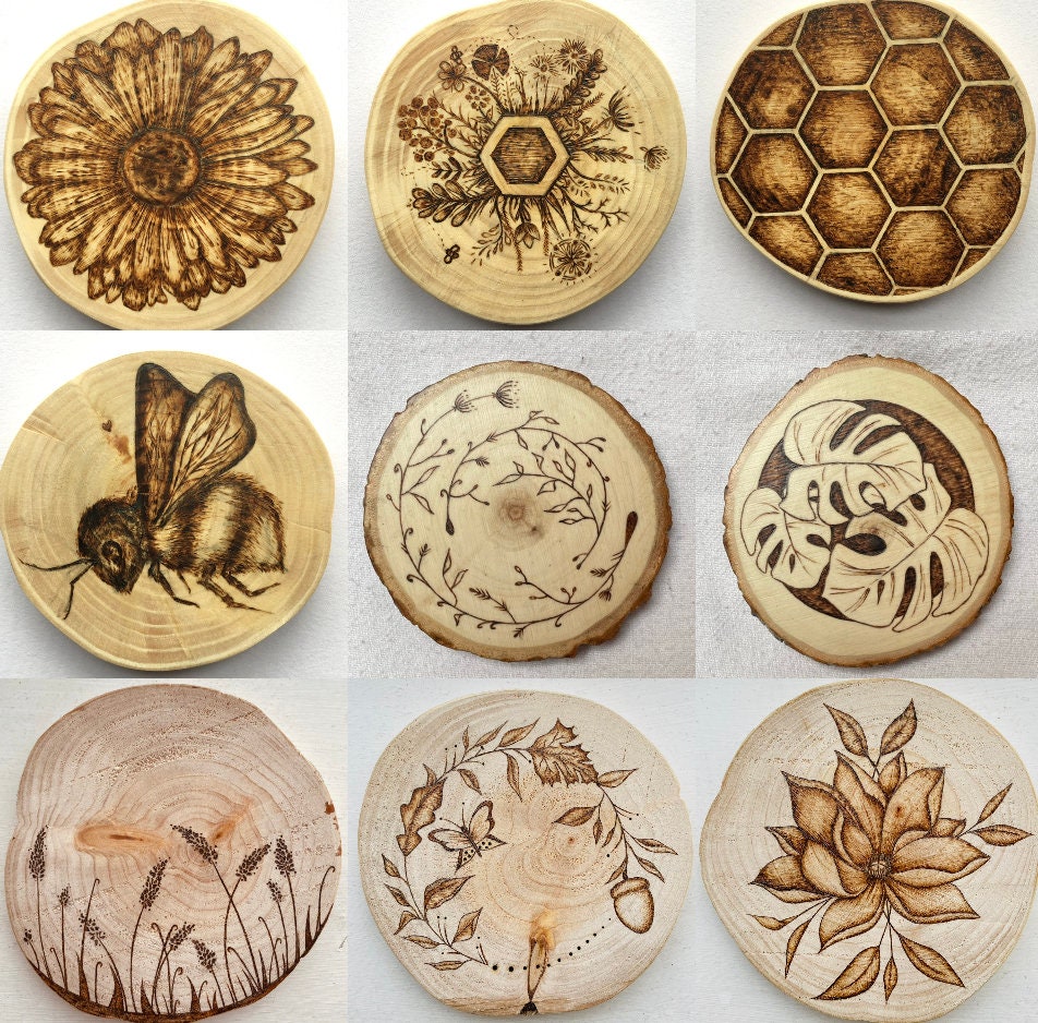 Wood Burning Stamping Set 38 Pieces Pyrography Drawing Tips 
