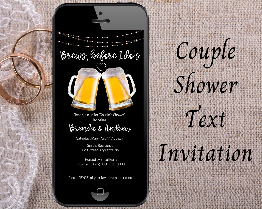 Couples Shower Invitation Electronic,brews Before I Do's Invitation