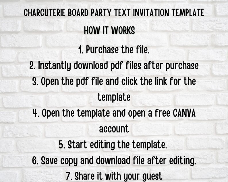 Editable Charcuterie Board Party Invitation Canva Template, Charcuterie