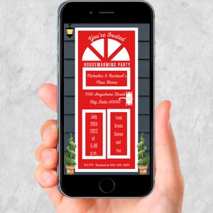 Housewarming Invitation, New Home Party Invite, Mobile Invitation, Editable Housewarming Invite ,Electronic Digital House Warming Invite