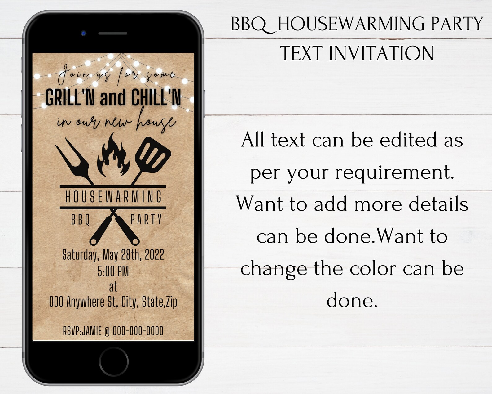 Housewarming BBQ Invitation Grill and Chill Backyard BBQ Etsy