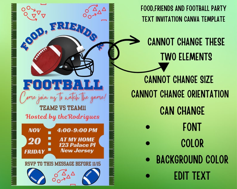 Football Party Invitation Template, Digital Football Watchparty ...