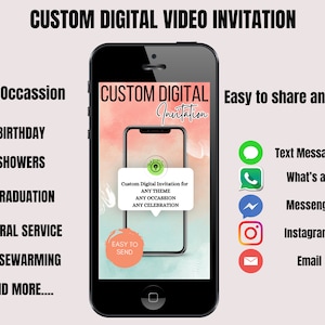 Custom Digital Invitation, Custom Video Invite, Custom Invitations, Video Slideshows, Special Occasion Videos, Custom Digital Phone Invites
