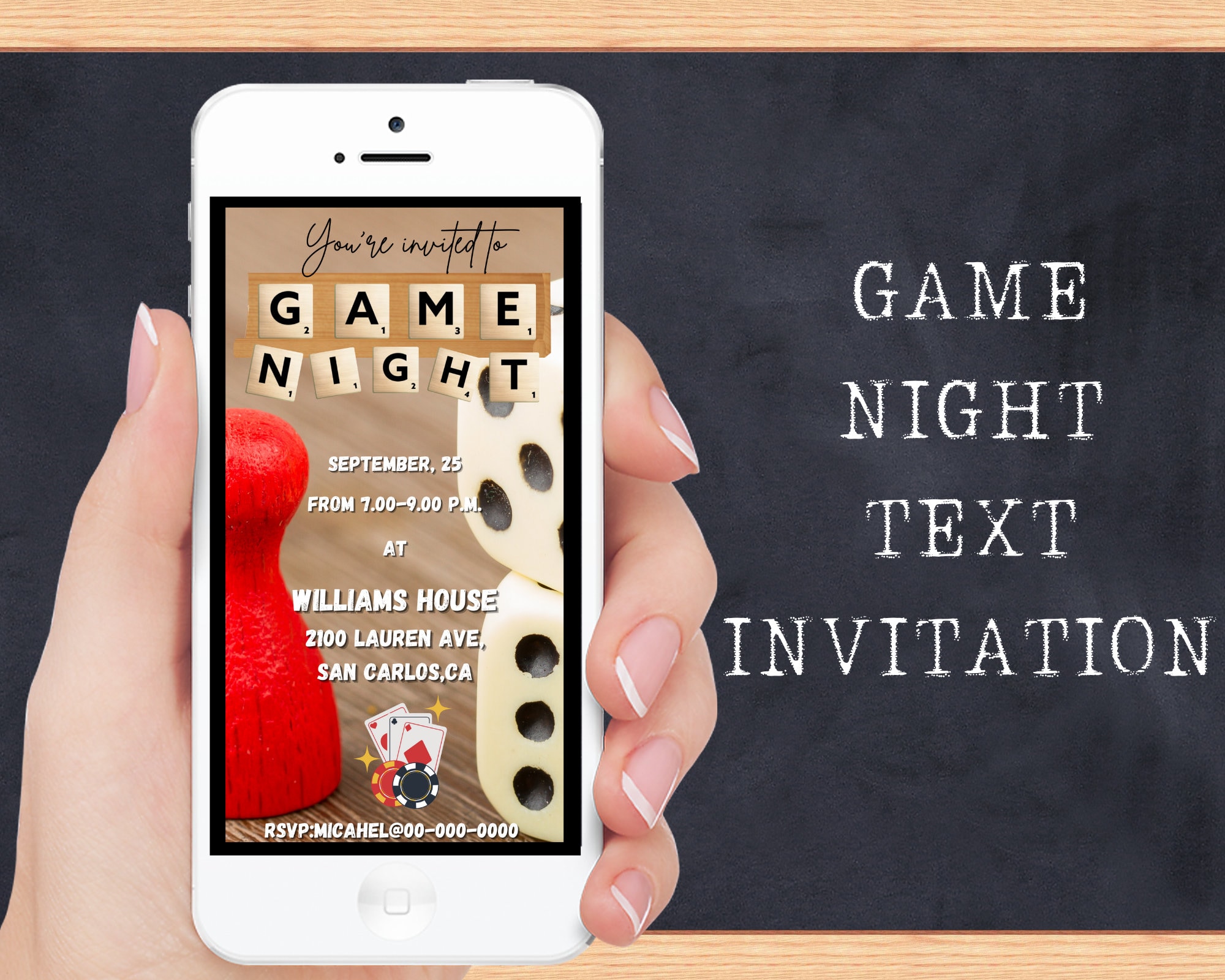Game Night Invite, Game Night Text Invitation,game Night Evite, Editable Invite Etsy