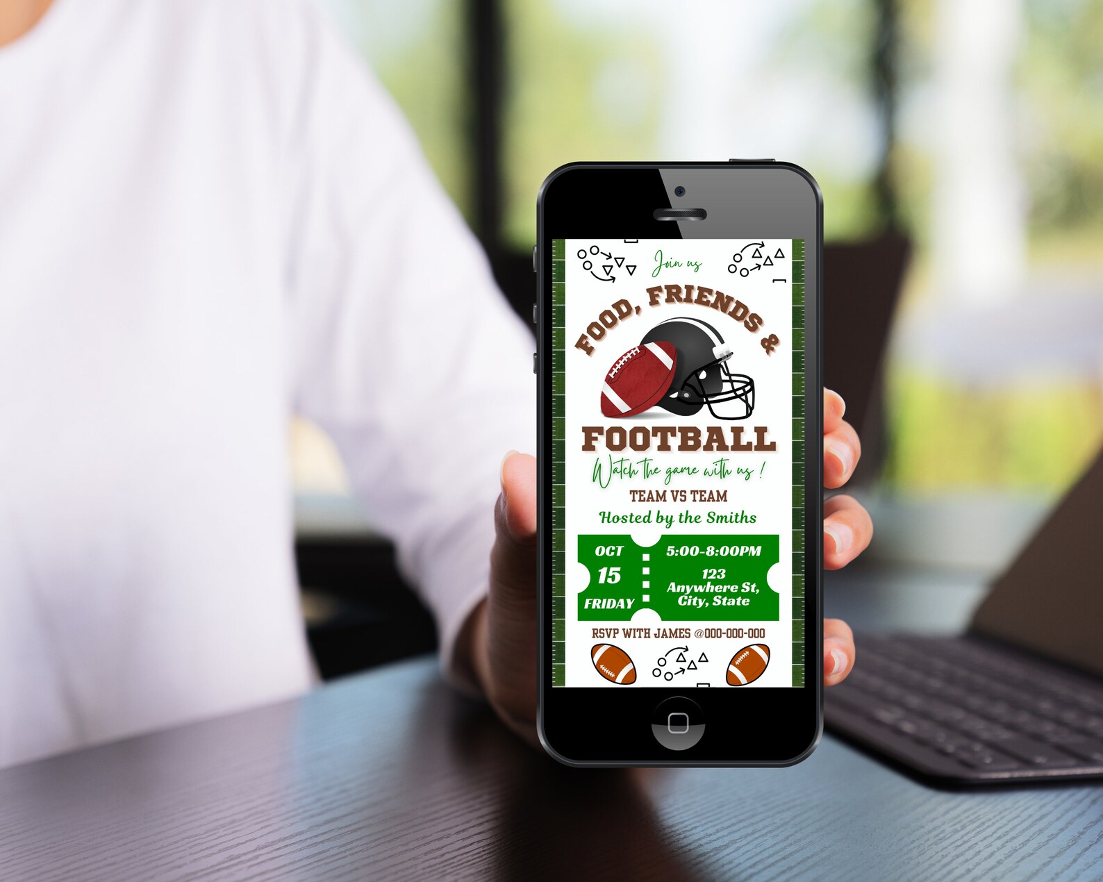 Football Party Invitation Template, Digital Football Watchparty ...