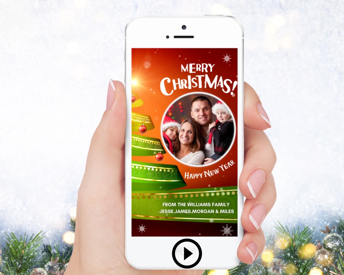 Digital Christmas Card Video Christmas Card Video Christmas Etsy