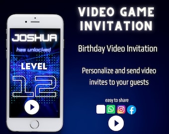 Video Game Invitation, Gaming Party Invitation, Gamer Party Invitation, Video Game Birthday Invitation, Video Game Birthday, Game Party
