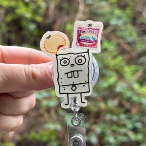 Cartoon Doodle with PB & Jelly Crustable- Badge Reel