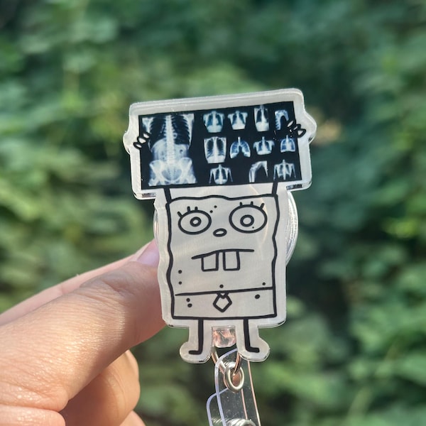 Cartoon Doodle holding Xray Badge Reel