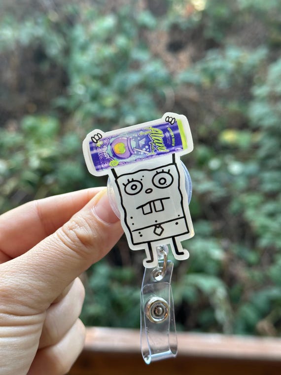 Cartoon Doodle with Witches Brew Energy Drink -Badge Reel