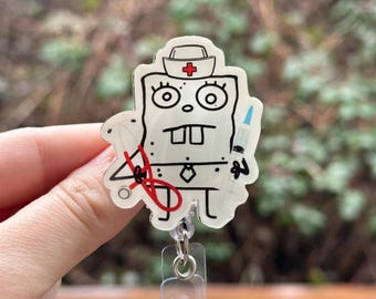 Cartoon Doodle Nurse- Badge Reel