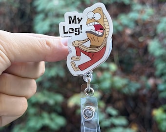Dérouleur de badges ma jambe