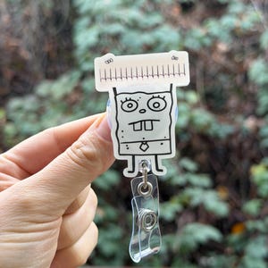 Cartoon Doodle EKG Strip- ACLS, Nurse badge reel, cardiology, ekg monitor tech, healthcare work accessory