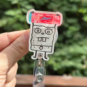 Doodle Bob Pink Slush Energy Drink -Nurse badge reel, RN, MD, medical, healthcare work accessory