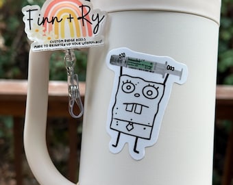 Cartoon Doodle Sticker- Dilaudid syringe-  Funny Nurse, Medication Vinyl Sticker