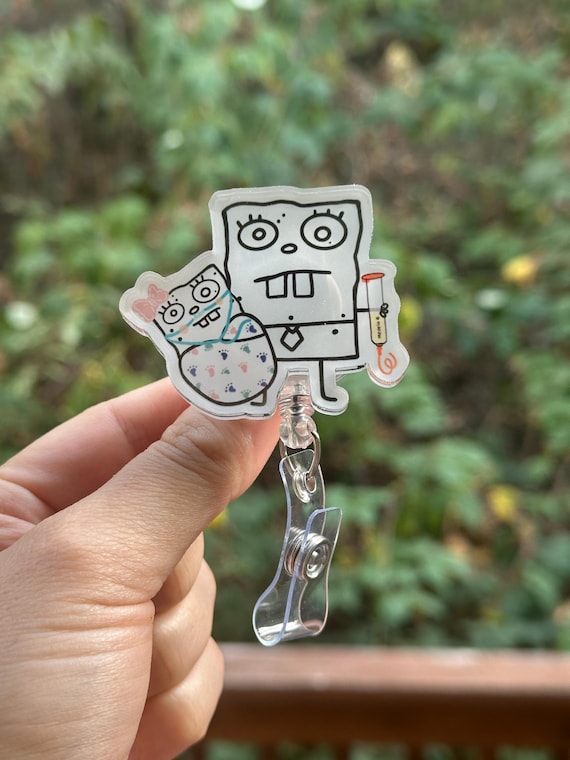 Doodle Bob NICU Baby - Nurse badge reel, RN, neonatal, labor and delivery, OB, healthcare, work accessory