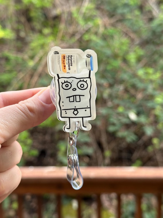Doodle Ketamine Badge Reel -Handmade Funny Work Accessory
