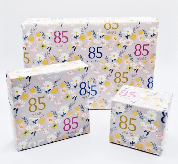 Sheets 85th Birthday Silver Grey Elegant Ladies Wrapping Paper