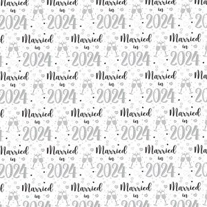 2 Sheets Married in 2024 Unisex Wrapping Paper Champagne Glass Silver Design Giftwrap Male And Female Just Married Wedding Day (PA)