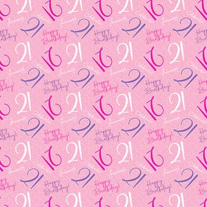 2 Sheets 21st Happy Birthday Celebrate Hooray Pink Female Wrapping Paper Age 21 Birthday Ladies Giftwrap