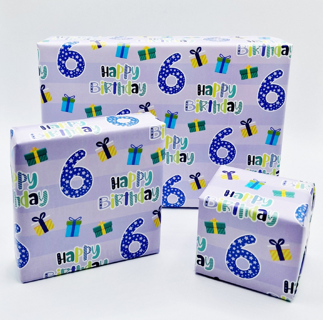 RUSPEPA 6th Birthday Wrapping Paper For Boy