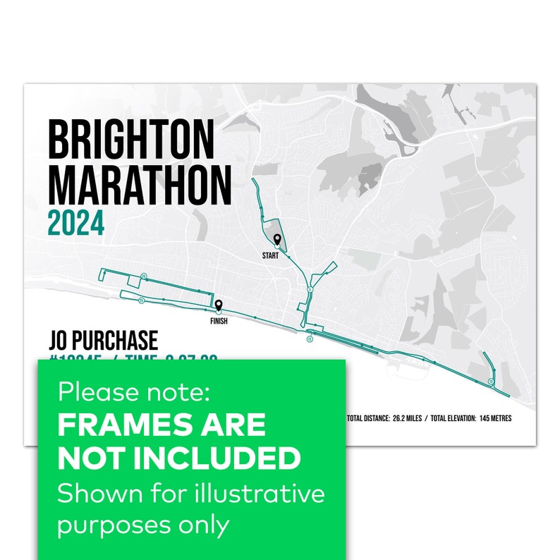 Brighton Marathon April Personalised Art Print / Giclee Print / Custom Running Gift / Brighton running gift image 7