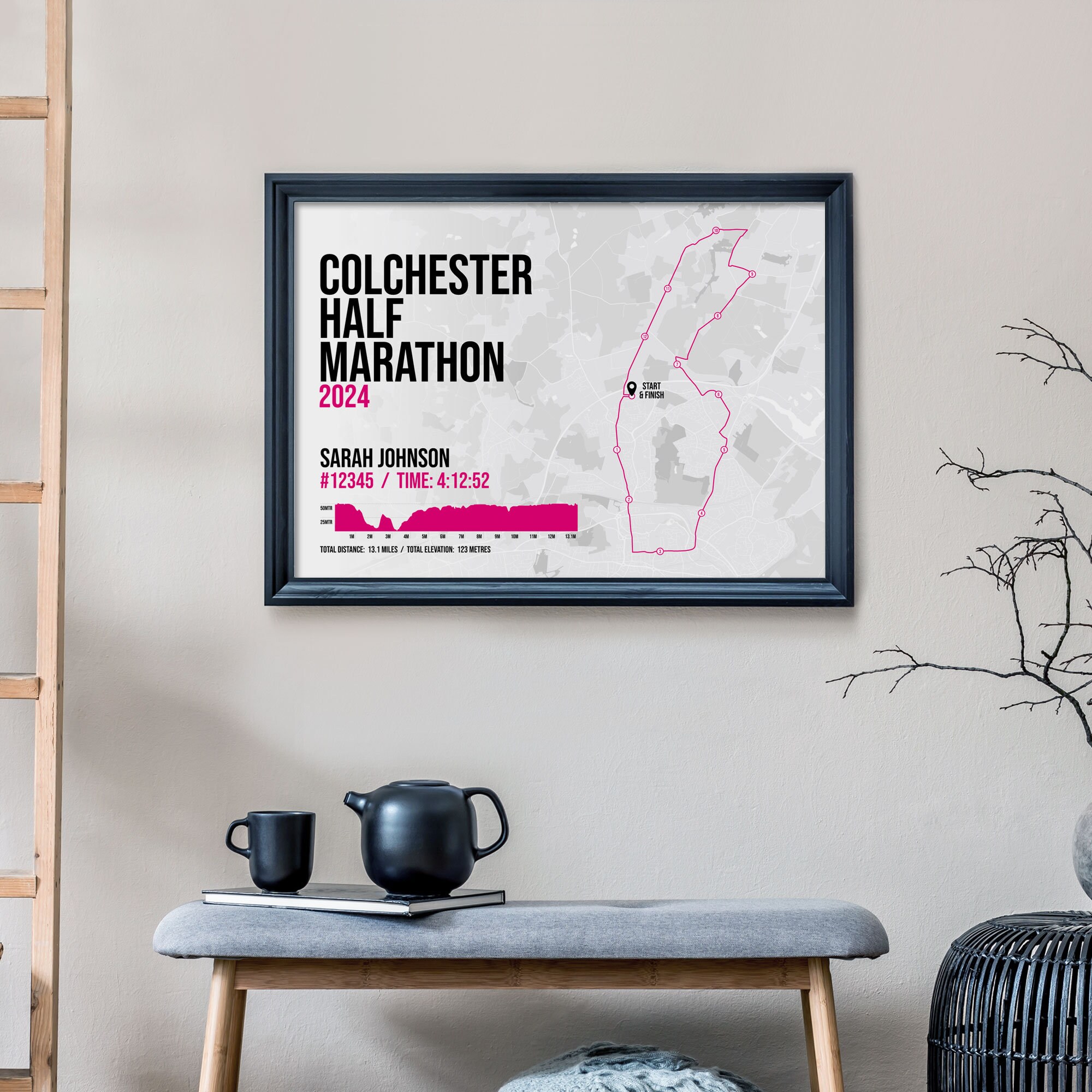 Colchester Half Marathon march Personalised Art Print / Giclee Print