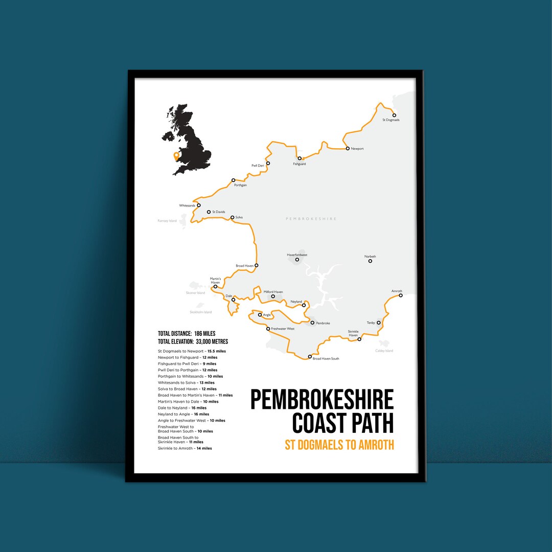 Pembrokeshire Coast Path Art Print / Giclee Print / UK Etsy UK