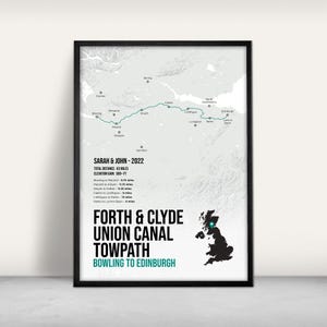 Impression d'art personnalisée du chemin de halage du canal de l'Union du Forth & Clyde / Impression giclée personnalisée des Great Trails d'Ecosse / Cadeau randonnée et vélo