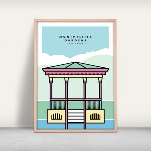 Montpellier Gardens, Cheltenham giclee print / Art gift / Montpellier bandstand poster / Cheltenham, Gloucestershire art print / Wall decor
