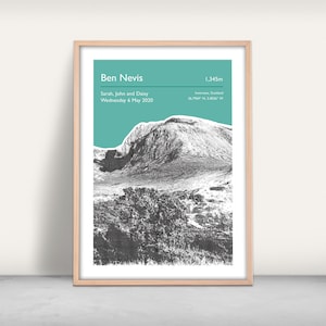 Ben Nevis, Fort William, Écosse Impression jet d'encre / Cadeau personnalisé / Poster Highlands écossais / Souvenir du Défi des trois pics / Décoration murale