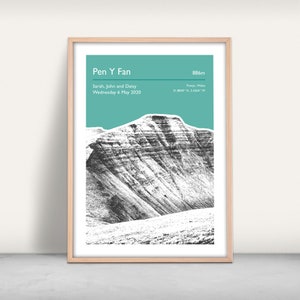 Pen Y Fan Art Print / Personalised gift / Giclee print / Brecon Beacons art / Mountain poster / South Wales wall decor