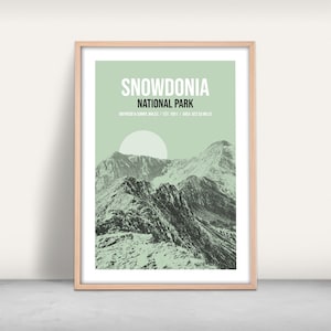 Snowdonia National Park Custom Art Print / Personalised Giclee Print / Adventure Wales gift / Wales travel poster / Snowdon wall art present