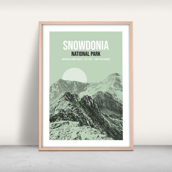 Snowdonia National Park Custom Art Print / Personalised Giclee Print / Adventure Wales gift / Wales travel poster / Snowdon wall art present