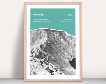 Helvellyn, Cumbria Art Print / Personalised gift / Lake District Poster / Striding Edge photography / Wall decor