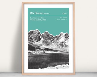 Blà Bheinn (Blaven) Skye, Scotland Personalised Art Print / Custom Giclee art print / Isle of Skye mountain poster / Personalised mountain