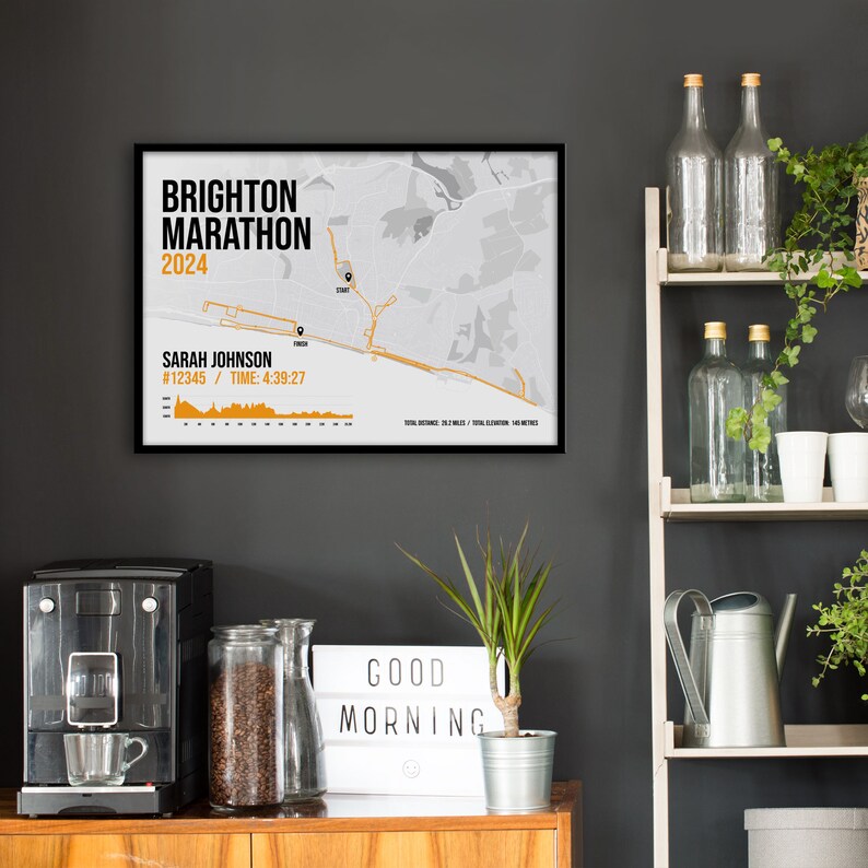 Brighton Marathon April Personalised Art Print / Giclee Print / Custom Running Gift / Brighton running gift image 5