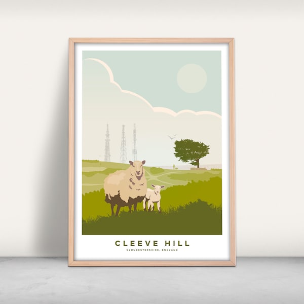 Cleeve Hill Art Print / Giclee print / Cheltenham poster / Gloucestershire art print / Cotswolds wall art / Art gift / Wall decor