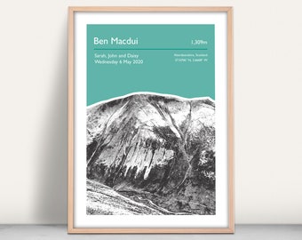 Ben Macdui, Scotland Giclee Print / Personalised gift / Cairngorms Mountains Art / Aberdeenshire Hiking poster / Scottish Mountains Present