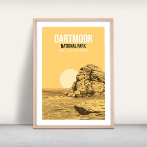 Dartmoor National Park Custom Art Print / Giclee print / Devon poster gift / Personalised Devon travel poster / South West holiday