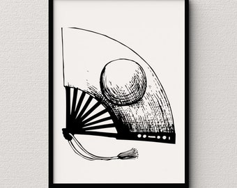 Harisen Japanese Hand Fan Digital Download (svg • dxf • eps • png)