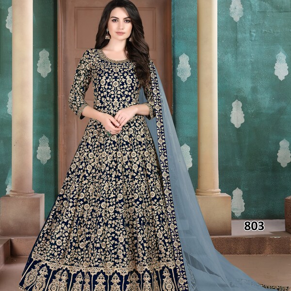 Multi Designer Readymade Anarkali Suit With Embroidery Work