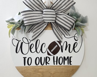 Football Front Door Decor | Football sign | Door hanger | Year-Round Wreath | Sports Sign | Football Wreath | Door Wreath | Sports Gift