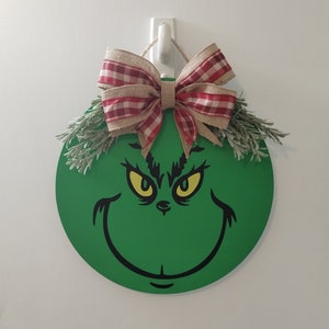 Christmas Front Door Sign | Christmas Wreath | The Mean One Door Hanger | Christmas Decor | Christmas sign | Christmas Front Door Wreath