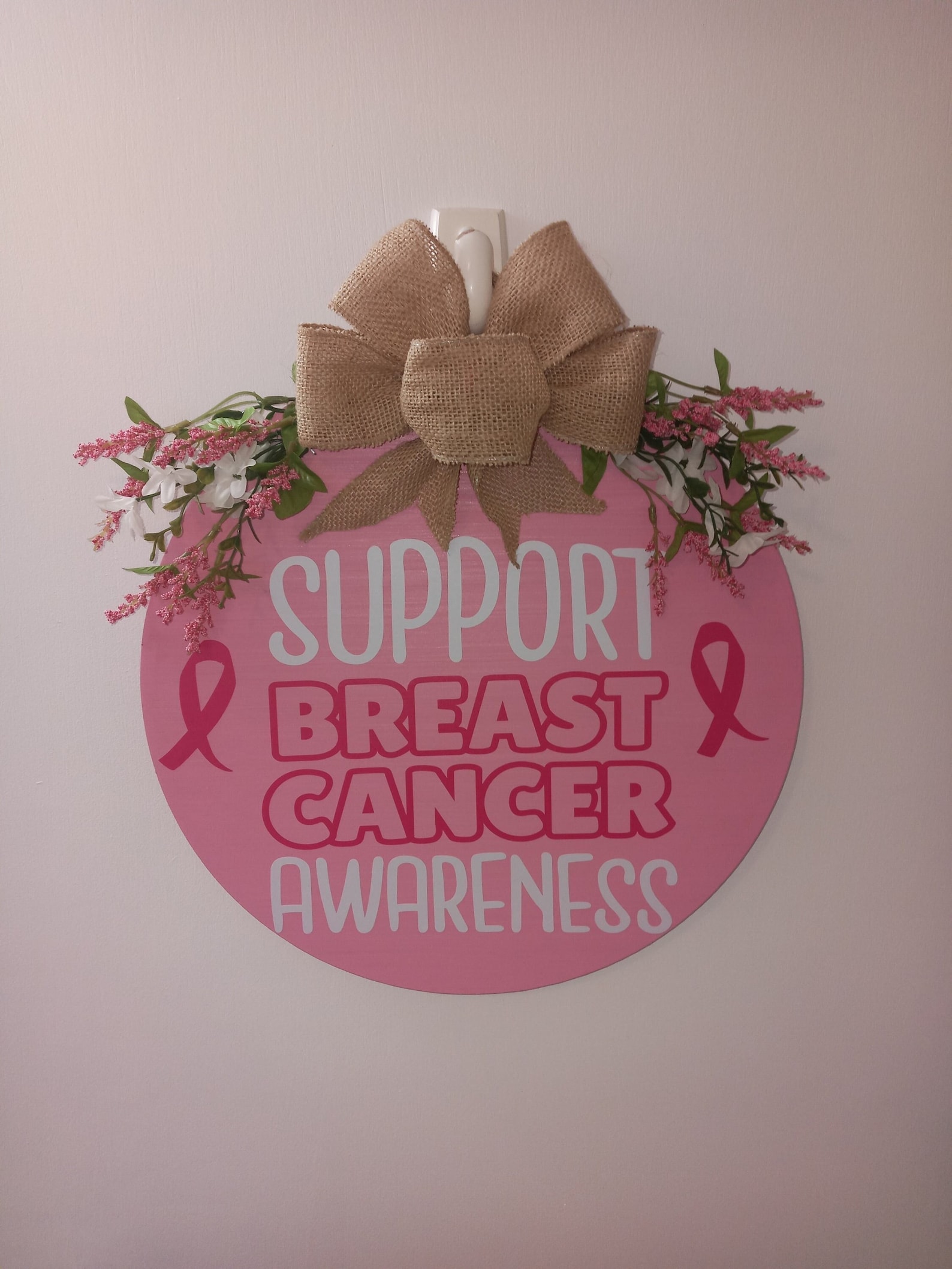 Breast Cancer Awareness Door Hanger Door Hanger Handmade Etsy