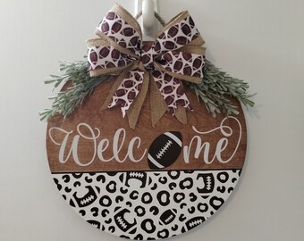 Football Front Door Decor | Football sign | Door hanger | Year-Round Wreath | Sports Sign | Football Wreath | Door Wreath | Sports Gift