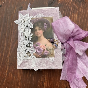 Handmade Vintage Fabric and Lace Junk Journal, “Maeve”