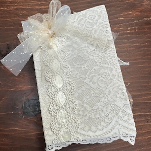 Handmade Vintage Fabric and Lace Junk Journal, “Victoria”
