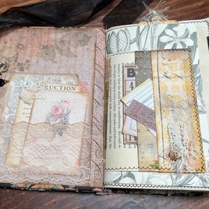 Lace Shabby Chic Junk Journal Vintage Fabric Cover Journal - Etsy